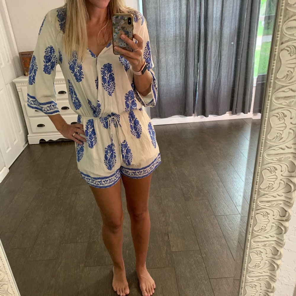 Kori Blue & White Romper (M)
